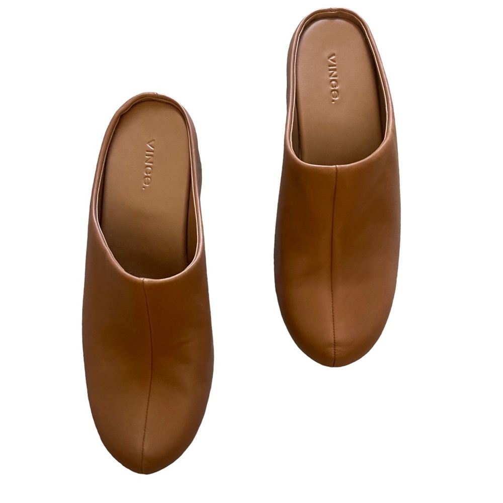 Vince Brown Leather Mules - Picture 2 of 9